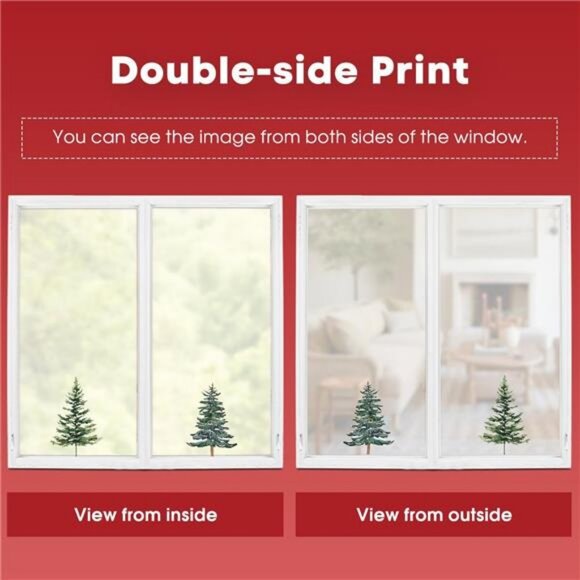 130 PCS Christmas Window Cling Sticker, Trees Snow for Home Party Supplies - Picture 6 of 7